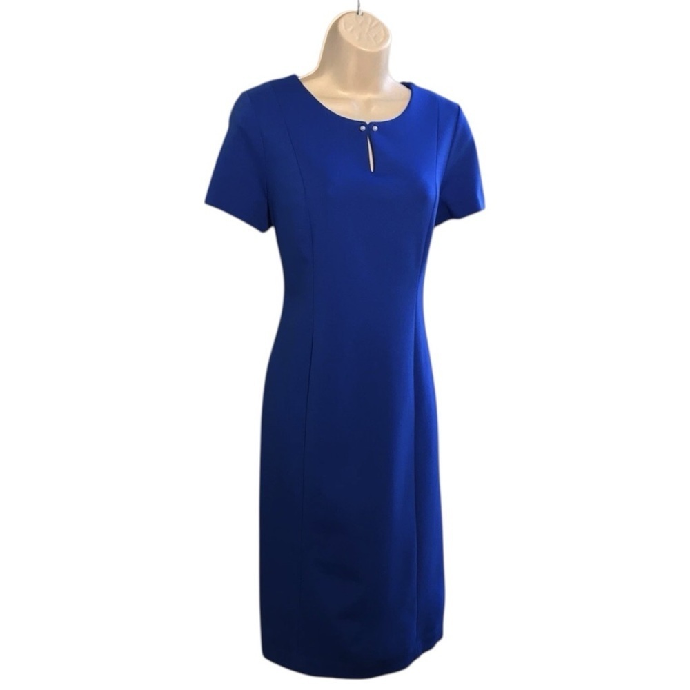 Talbots short sleeve Royal Blue Sheath Dress Women’s Size 10 petite NWT - Picture 6 of 13